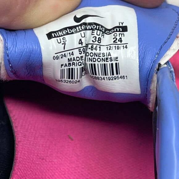 Nike JR Hypervenom Phelon Youth Soccer Cleats Size 7 Womens Blue Pink 599062 641 - Picture 9 of 10